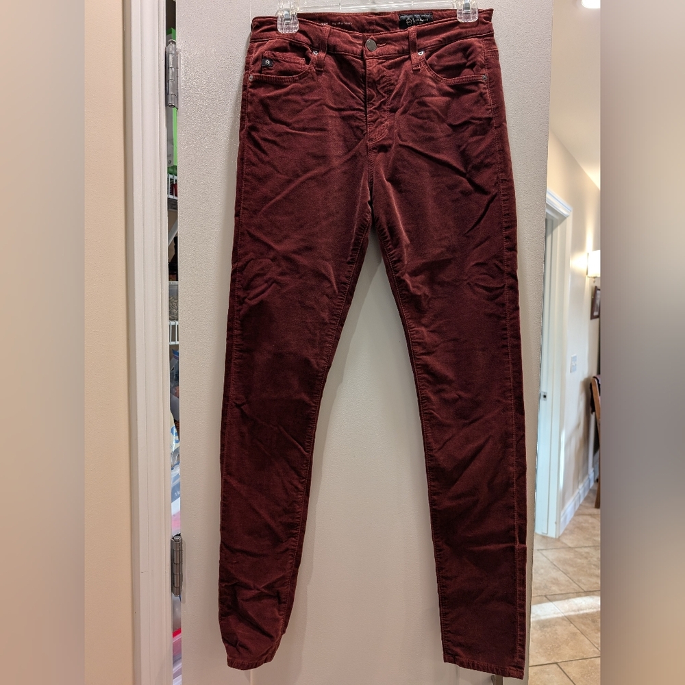 AG Adriano Goldschmied Burgundy Skinny Pants